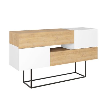 Mourah Eros Console - Oak/White - 2 Years Warranty