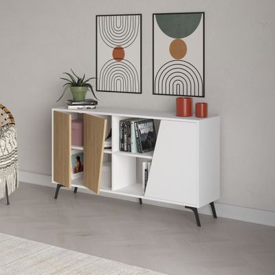 Mourah Fiona Console 150 Cm - White/Oak - 2 Years Warranty