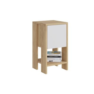 Mourah Ema Nightstand - Oak/White - 2 Years Warranty