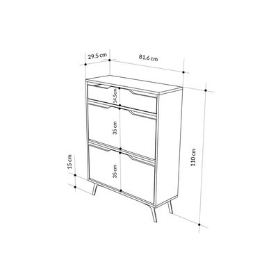 Mourah Asta Shoe Cabinet -12 Pairs- White - 2 Years Warranty