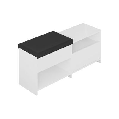 Mourah Filux Bench & Shoe Cabinet - 8 Pairs- White - 2 Years Warranty