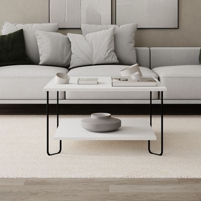 Mourah Marbo Coffee Table White/White - 2 Years Warranty