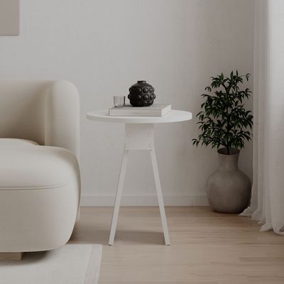 Mourah Chen Side Table - White - 2 Years Warranty