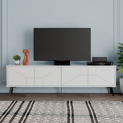 Mourah Dune Tv Stand Up To 70 Inches With Storage -  White - 2 Years Warranty