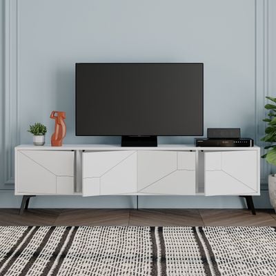 Mourah Dune Tv Stand Up To 70 Inches With Storage -  White - 2 Years Warranty