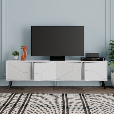 Dune Tv Stand Up To 70 Inches With Storage -  White - 2 Years Warranty