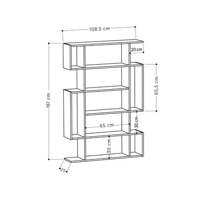 Mourah Mito Bookcase - Retro Grey/Ancient White - 2 Years Warranty
