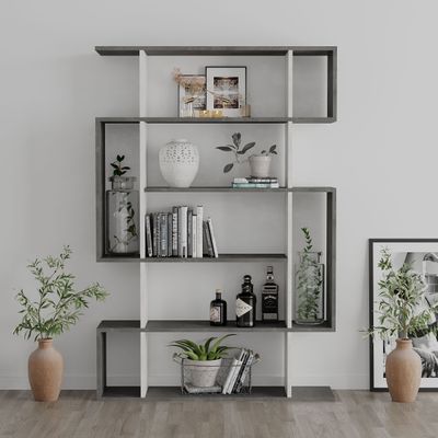 Mourah Mito Bookcase - Retro Grey/Ancient White - 2 Years Warranty