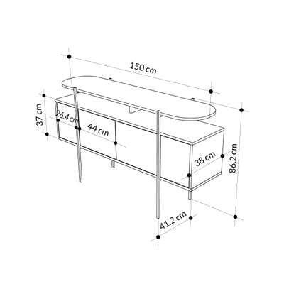 Mourah Hanley Console - Carrara/Oak - 2 Years Warranty