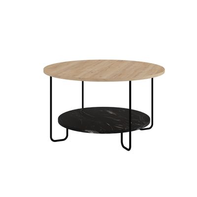 Mourah Corro Coffee Table Oak/Black Marble - 2 Years Warranty