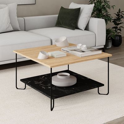 Mourah Marbo Coffee Table Oak/Lotus - 2 Years Warranty