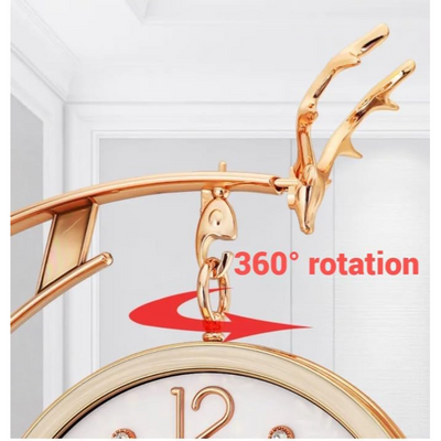 Double Sided Wall Clock Hanging 360 ° Rotating Two Faces Retro Round Clock Silent Movement.