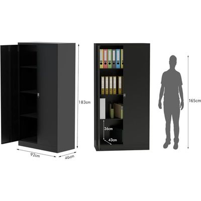 Mahmayi Modern VSTSC Digital Cupboard with 3 Adjustable Shelves, Touch Screen Lock, Secure Storage Black Ideal for Home, Office