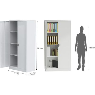 Mahmayi Modern OMSC Digital Cupboard with 3 Adjustable Shelves, Touch Screen Lock, Secure Storage White Ideal for Home, Office