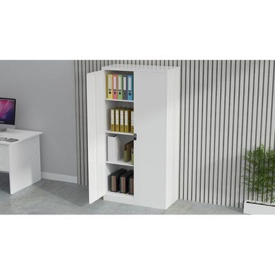 Mahmayi Modern OMSC Digital Cupboard with 3 Adjustable Shelves, Touch Screen Lock, Secure Storage White Ideal for Home, Office