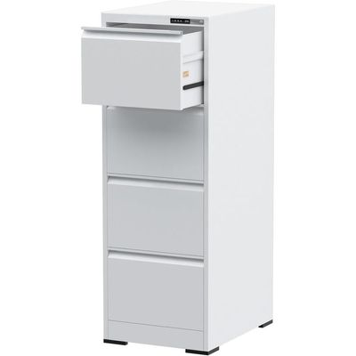 Mahmayi Modern OM4 Digital Filing Cabinet with 4 Drawers, Touch Screen Electronic Password Lock White Ideal for Cash, Jewelry, Home, Office