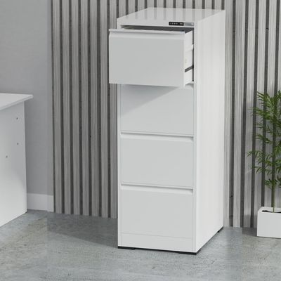 Mahmayi Modern OM4 Digital Filing Cabinet with 4 Drawers, Touch Screen Electronic Password Lock White Ideal for Cash, Jewelry, Home, Office