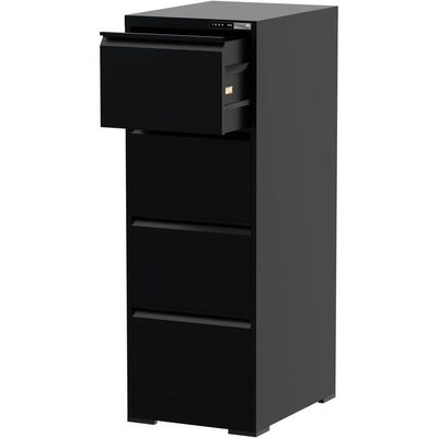 Mahmayi Modern VST4 Digital Filing Cabinet with 4 Drawers, Touch Screen Electronic Password Lock Black Ideal for Cash, Jewelry, Home, Office