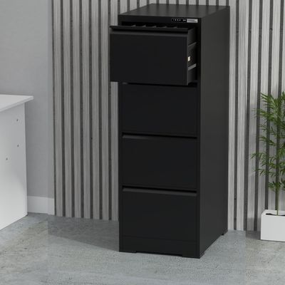 Mahmayi Modern VST4 Digital Filing Cabinet with 4 Drawers, Touch Screen Electronic Password Lock Black Ideal for Cash, Jewelry, Home, Office