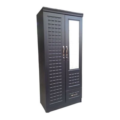 2 Door Wooden Wardrobe Cabinet Cupboard Engineered Wood Perfect Modern Stylish Heavy Duty With Mirror WENGE