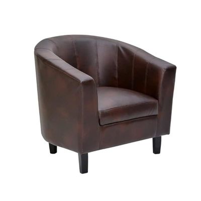 Dark Brown PU Leather Single Seater Sofa -Comfortable & Stylish Seater Sofa For Living Room Or Bedroom