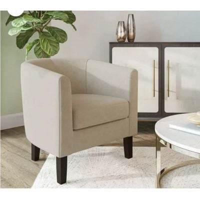 Off White Fabric Single Seater Sofa -Comfortable & Stylish Seater Sofa For Living Room Or Bedroom