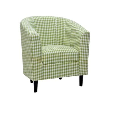 Green-Grid Fabric Single Seater Sofa -Comfortable & Stylish Seater Sofa For Living Room Or Bedroom