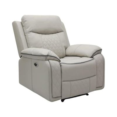 Electric Single Seater Recliner sofa, Recliner Chair, Rocking sofa with footrest, Faux Leather Comfortable & Durable. (Beige Color)