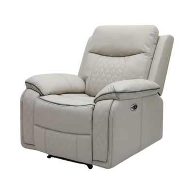 Electric Single Seater Recliner sofa, Recliner Chair, Rocking sofa with footrest, Faux Leather Comfortable & Durable. (Beige Color)