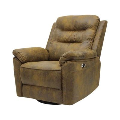 Buy Electric Single Seater Recliner sofa Recliner Chair Rocking sofa with footrest Faux Leather Comfortable Durable. Golden Color Online Danube Home UAE