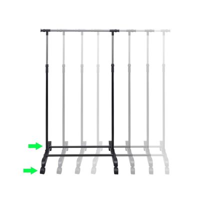 vidaXL Adjustable Clothes Rack 4 Castors 1 Hanging Rail