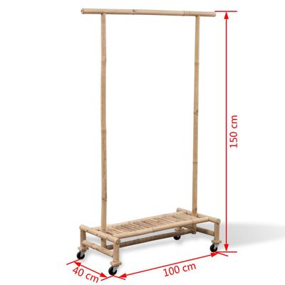 vidaXL Bamboo Clothes Rack