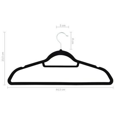 vidaXL 20 pcs Clothes Hanger Set Anti-slip Black Velvet