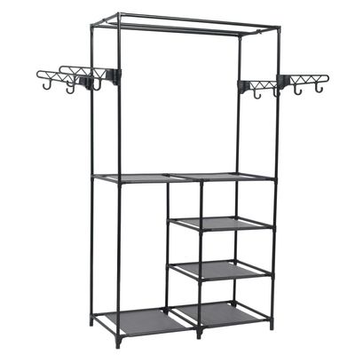 vidaXL Clothes Rack Steel and Non-woven Fabric 87x44x158 cm Black