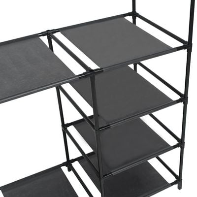 vidaXL Clothes Rack Steel and Non-woven Fabric 87x44x158 cm Black