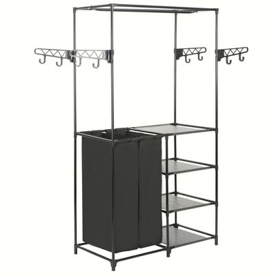 vidaXL Clothes Rack Steel and Non-woven Fabric 87x44x158 cm Black