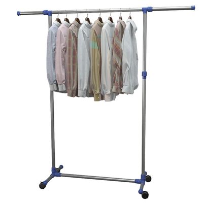 vidaXL Adjustable Clothes Rack Stainless Steel 165x44x150 cm Silver