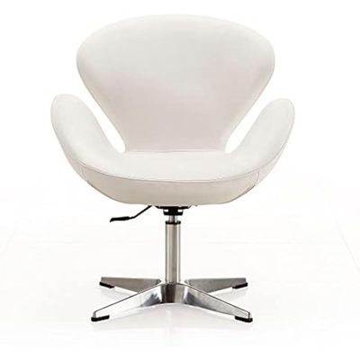 Maple Home Modern Office Velvet Chair 360 ° Swivel Chair Swan Lounge Chair Foam Adjustable Height Backrest Armrest Stainless Steel Legs High Seating Comfort Relaxation Office Furniture.