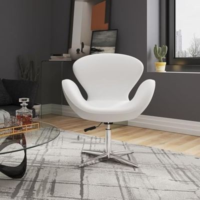 Maple Home Modern Office Velvet Chair 360 ° Swivel Chair Swan Lounge Chair Foam Adjustable Height Backrest Armrest Stainless Steel Legs High Seating Comfort Relaxation Office Furniture.