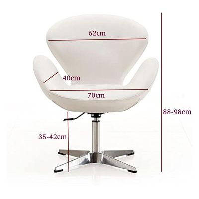 Maple Home Modern Office Velvet Chair 360 ° Swivel Chair Swan Lounge Chair Foam Adjustable Height Backrest Armrest Stainless Steel Legs High Seating Comfort Relaxation Office Furniture.