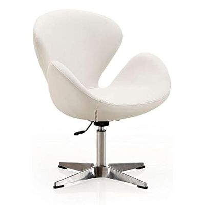 Maple Home Modern Office Velvet Chair 360 ° Swivel Chair Swan Lounge Chair Foam Adjustable Height Backrest Armrest Stainless Steel Legs High Seating Comfort Relaxation Office Furniture.