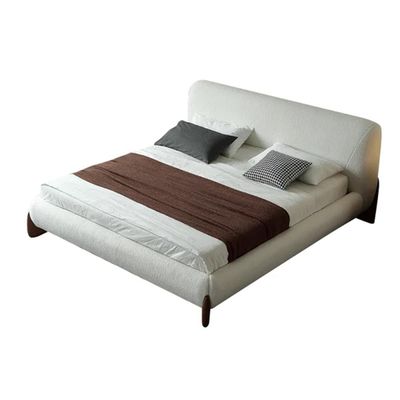 Curva Modern  Boucle Platform BedSingle 100 x 200 in White Color
