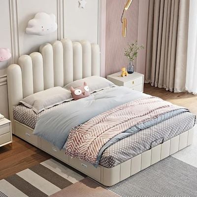 Letto PVC Leather BedKing 180 x 200 in Light Grey Color