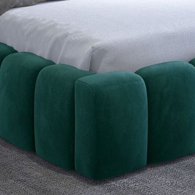 Mercy Upholstered Bed KingW 180 x 200 in Green Color