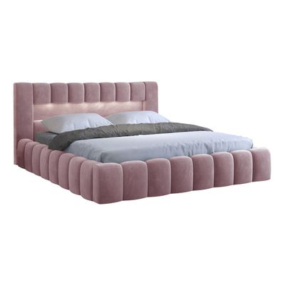 Mercy Upholstered Bed Super KingW 200 x 200 in Pink Color