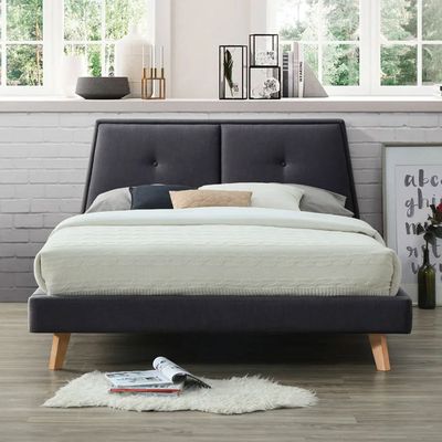 Gaillard Upholstered Platform Bed Single 100 x 200 in Black Color
