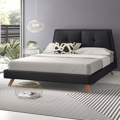 Gaillard Upholstered Platform Bed Medium 120 x 200 in Black Color