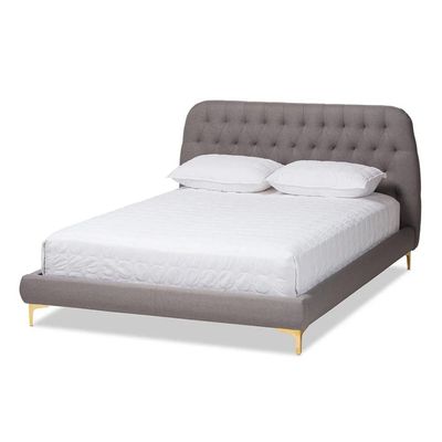 Indigo Platform Bed Medium 120 x 200 in Grey Color