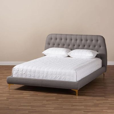 Indigo Platform Bed Queen 160 x 200 in Grey Color