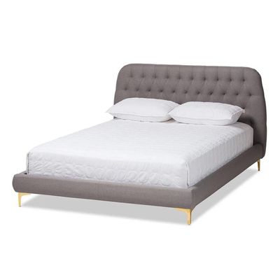 Indigo Platform Bed Queen 160 x 200 in Grey Color